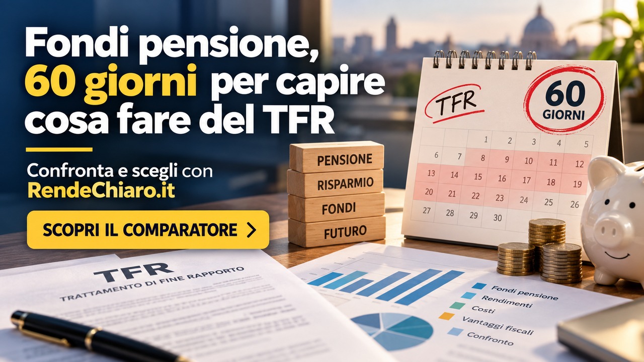 Fondi pensione e TFR: 60 giorni per scegliere, comparatore RendeChiaro.it