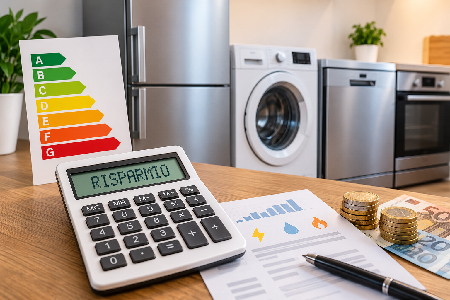 Elettrodomestici, etichetta energetica e calcolatrice per confrontare il risparmio in bolletta
