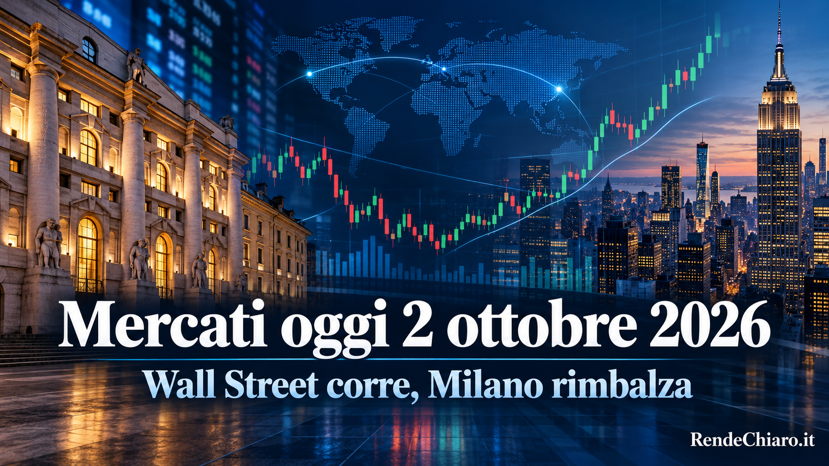 Mercati oggi 2 ottobre 2026: Wall Street corre, Milano rimbalza