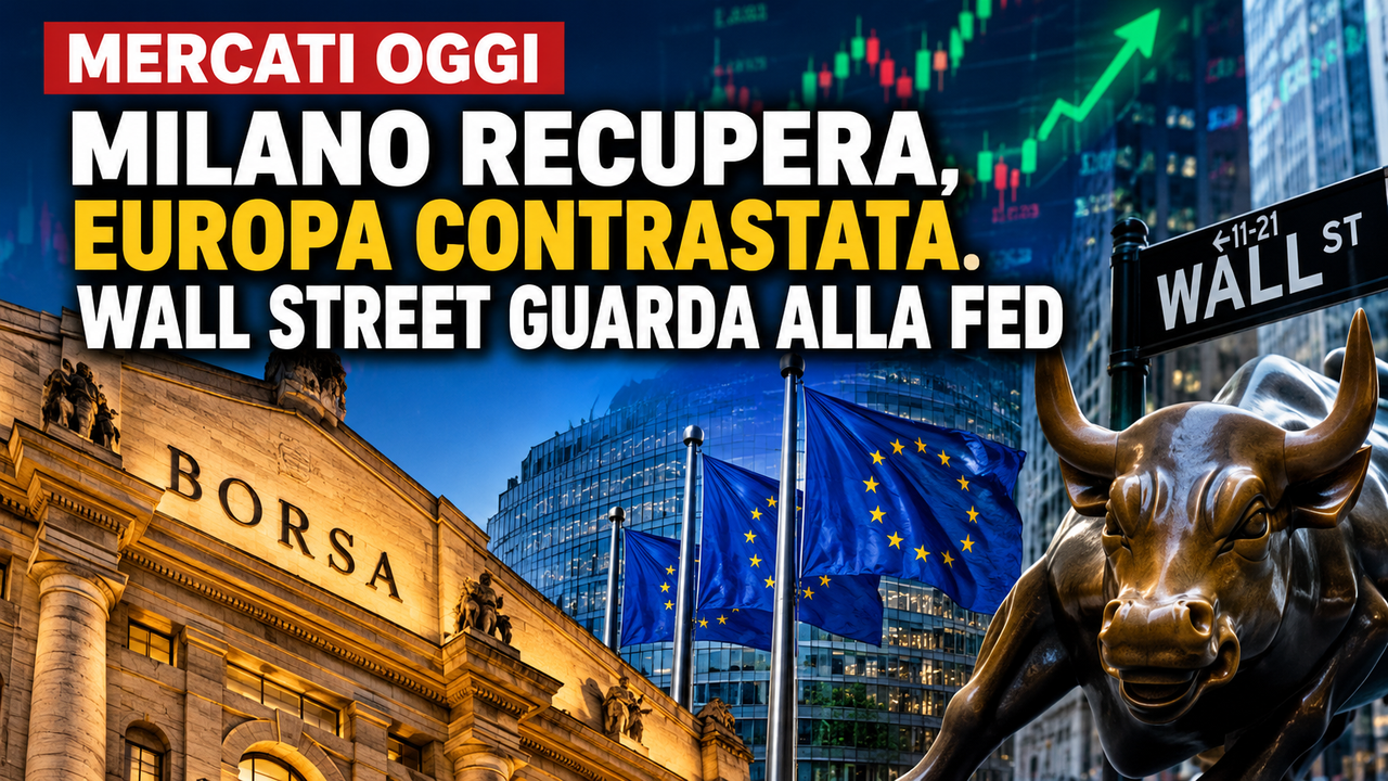 Mercati oggi: Milano recupera, Europa contrastata, Wall Street guarda alla Fed