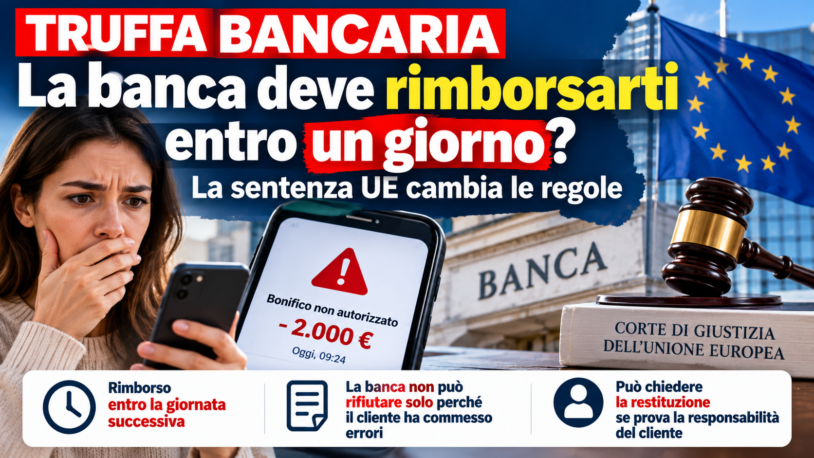 Truffa bancaria e rimborso entro la giornata lavorativa successiva: sentenza della Corte di giustizia UE