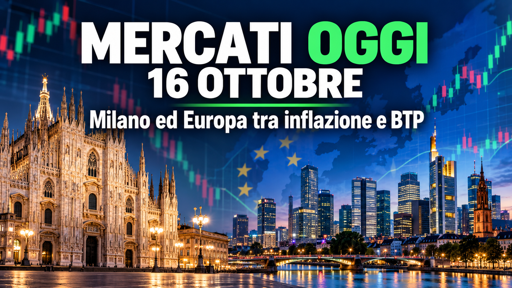 Mercati oggi 16 ottobre: Milano ed Europa tra inflazione e BTP, grafici di Borsa e skyline